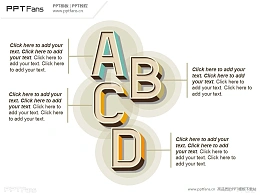 怀古风格立体字母PPT模板
