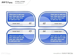 蓝色蝶形PPT模板