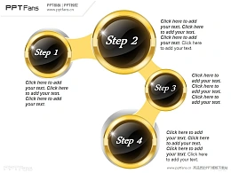 土豪金按钮PPT模板下载