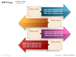 两组相反箭头PPT模板下载