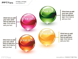 魔法水晶球4部分并列关系PPT模板