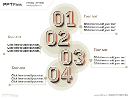 3D立体数字PPT模板下载