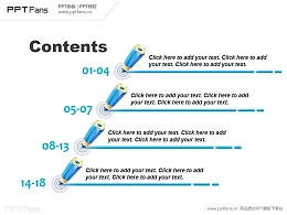 卡通铅笔目录式PPT模板下载
