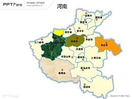 河南省地图矢量PPT模板