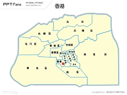 香港地图矢量PPT模板