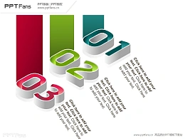 像瀑布一样垂直而下的3部分层级递进关系PPT模板