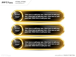 土豪金镶边炫酷黑主题PPT模板