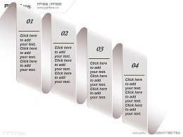 4部分递进关系，简洁、精美的PPT模板