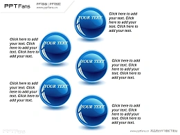 蓝色玻璃小球PPT模板
