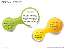 圆形相连文本框PPT模版下载