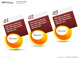 一组插在桌球上的卡片PPT模板