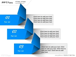 立体感折叠纸条PPT模板