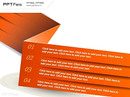 转折红色纸牌PPT模板