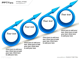 立体圆环箭头PPT模板下载