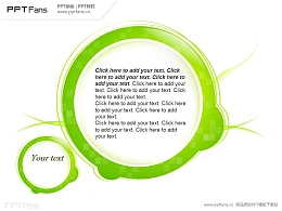 绿色圆框镜子PPT模板