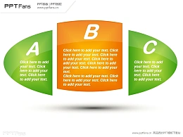 分成三部分的椭圆盘子文字说明PPT模板