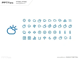 手机天气预报PPT图标打包下载