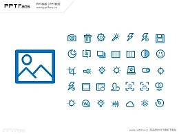 一组手机拍照功能PPT图标