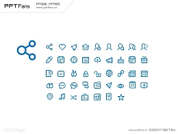 一组社交媒体矢量PPT图标