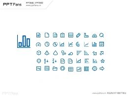 一组数据分析PPT矢量图标下载