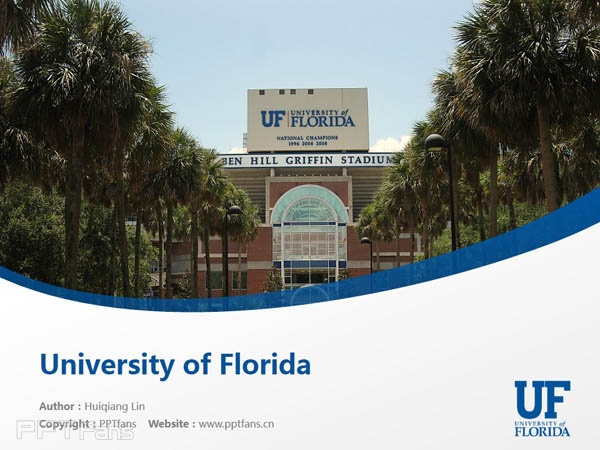 University of Florida powerpoint template download | 佛羅里達大學PPT模板下載_幻燈片預覽圖1