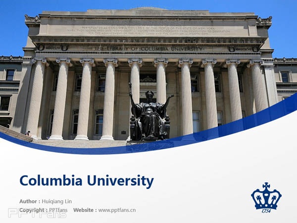 Columbia University powerpoint template download | 哥伦比亚大学PPT模板下载_幻灯片预览图1