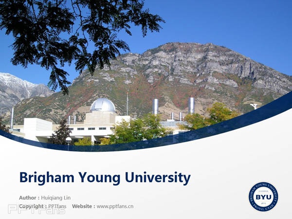 Brigham Young University powerpoint template download | 杨百翰大学PPT模板下载_幻灯片预览图1