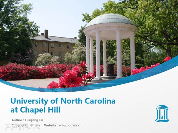 University of North Carolina at Chapel Hill powerpoint template download | 北卡罗莱纳大学查佩尔山分校PPT模板下载_幻灯片预览图1