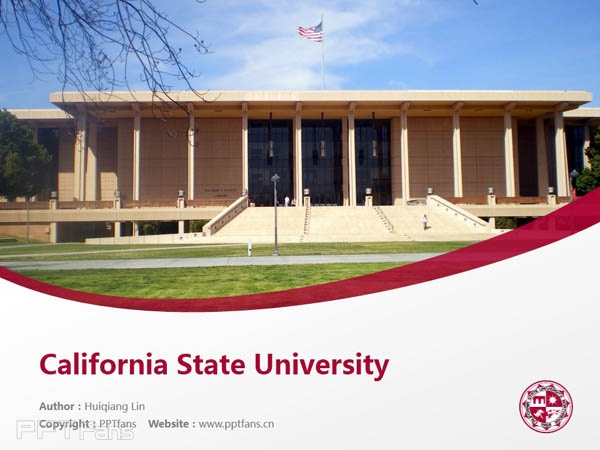 California State University powerpoint template download | 加州州立大学北岭分校PPT模板下载_幻灯片预览图1