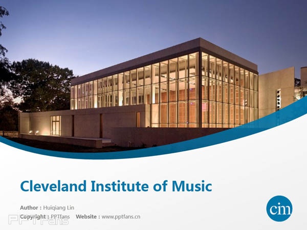 Cleveland Institute of Music powerpoint template download | 克利夫兰音乐学院PPT模板下载_幻灯片预览图1