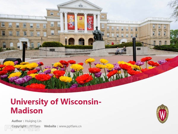 University of Wisconsin-Madison powerpoint template download | 威斯康星大学麦迪逊分校PPT模板下载_幻灯片预览图1