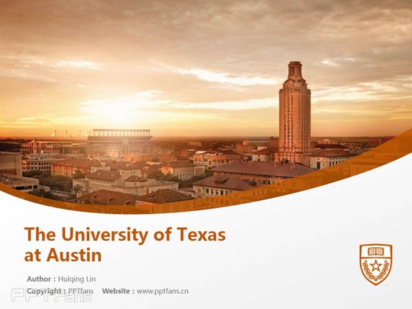 The University of Texas at Austin powerpoint template download | 德克薩斯大學奧斯汀分校PPT模板下載_幻燈片預覽圖1
