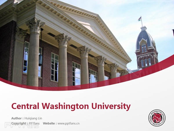 Central Washington University powerpoint template download | 中央華盛頓大學PPT模板下載_幻燈片預覽圖1