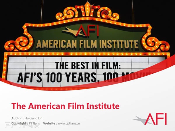 The American Film Institute powerpoint template download | 美国电影学院PPT模板下载_幻灯片预览图1