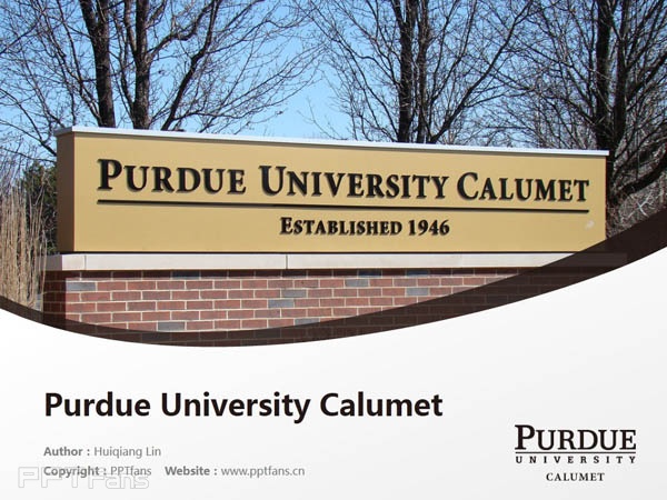 Purdue University Calumet powerpoint template download | 普渡大学卡鲁梅分校PPT模板下载_幻灯片预览图1