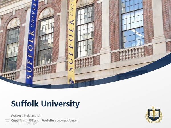 Suffolk University powerpoint template download | 薩?？舜髮W(xué)PPT模板下載_幻燈片預(yù)覽圖1