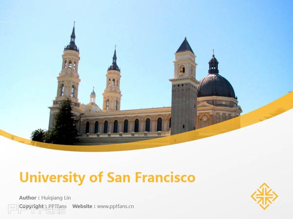 University of San Francisco powerpoint template download | 旧金山大学PPT模板下载_幻灯片预览图1