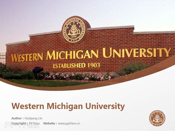 Western Michigan University powerpoint template download | 西密歇根大學(xué)PPT模板下載_幻燈片預(yù)覽圖1