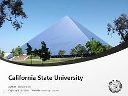 California State University powerpoint template download | 加州州立大学弗雷斯诺分校PPT模板下载