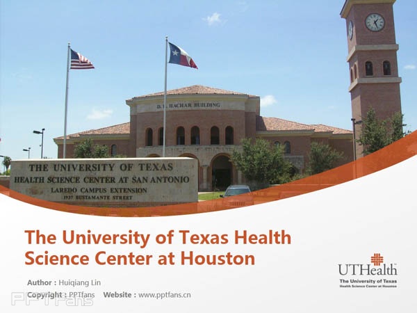 The University of Texas Health Science Center at Houston powerpoint template download | 德克萨斯大学休斯顿健康科学中心PPT模板下载_幻灯片预览图1