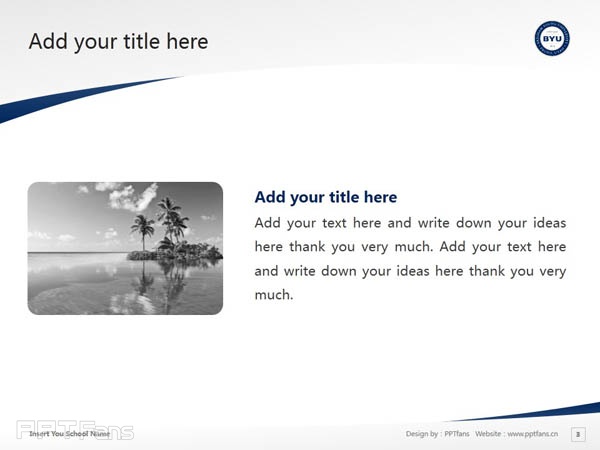 Brigham Young University powerpoint template download | 杨百翰大学PPT模板下载_幻灯片预览图4
