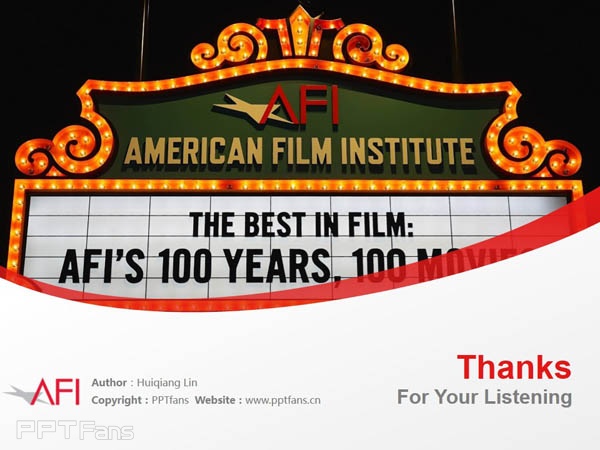 The American Film Institute powerpoint template download | 美国电影学院PPT模板下载_幻灯片预览图18
