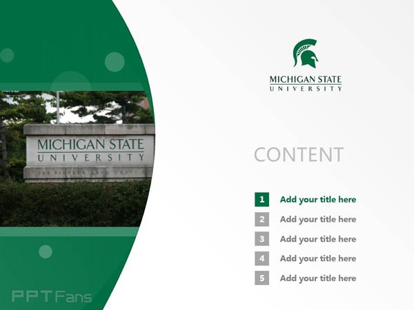Michigan State University powerpoint template download 密歇根州立大学PPT模板下载