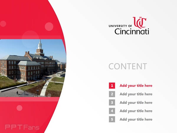 University of Cincinnati powerpoint template download | 辛辛那提大学PPT模板下载_幻灯片预览图2