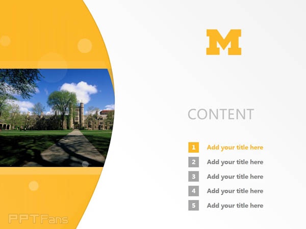 University of Michigan powerpoint template download | 密歇根大学PPT模板下载_幻灯片预览图2