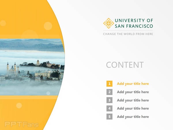 University of San Francisco powerpoint template download | 旧金山大学PPT模板下载_幻灯片预览图2