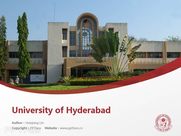 University of Hyderabad powerpoint template download | 海得拉巴大學PPT模板下載_幻燈片預覽圖1