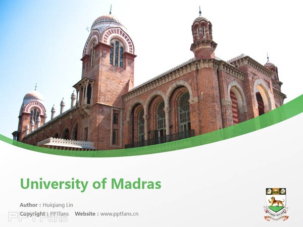 University of Madras powerpoint template download | 馬德拉斯大學PPT模板下載_幻燈片預覽圖1