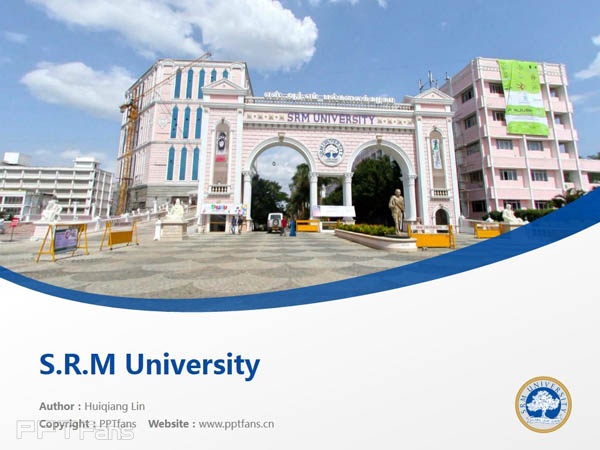S.R.M University powerpoint template download | 印度SRM大學PPT模板下載_幻燈片預覽圖1