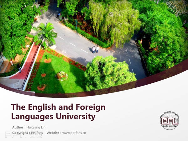 The English and Foreign Languages University powerpoint template download | 印度中央外國語大學PPT模板下載_幻燈片預覽圖1